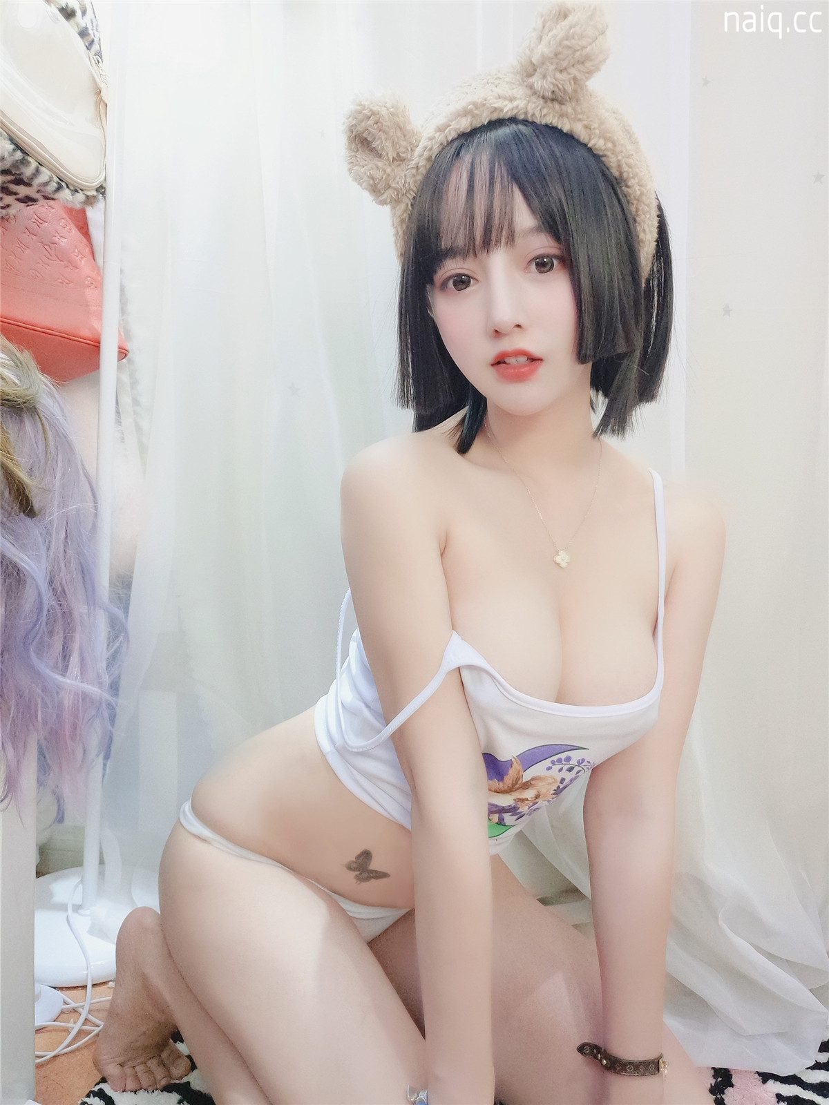 过期米线线喵 - 白色吊带 [36P-69MB] - 奶圈