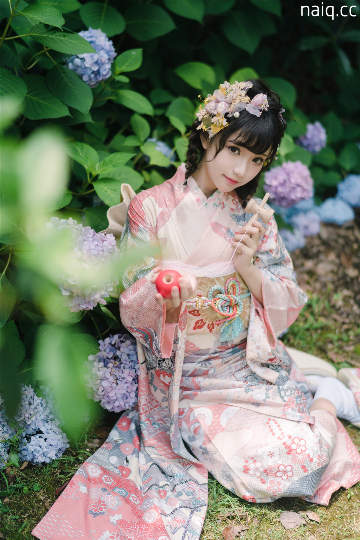 花柒Hana - 绣球花和服 [18P-437MB] - 奶圈