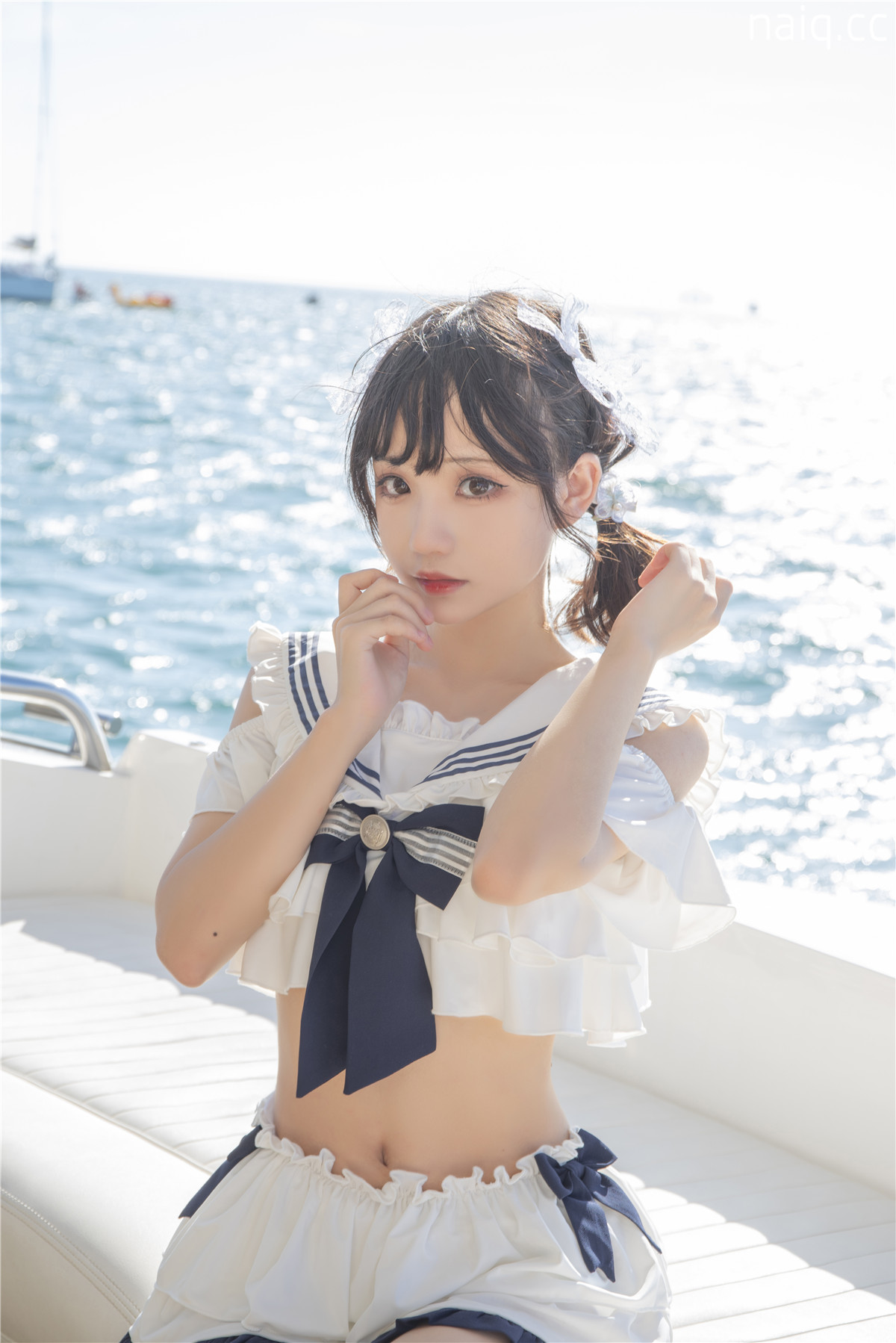 花柒Hana - 三亚熊之海军风泳装 [12P-153MB] - 奶圈