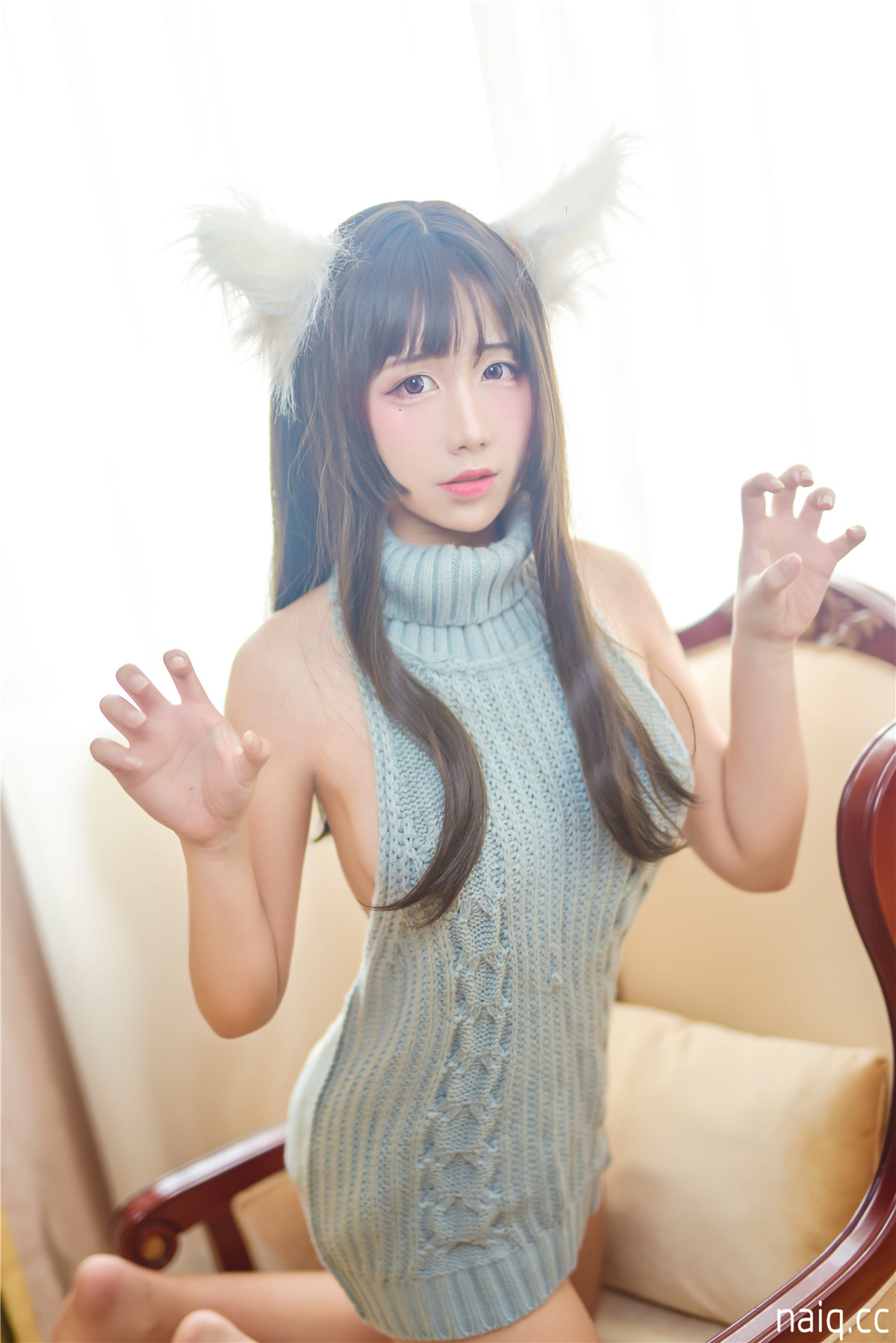 九曲Jean - 露背毛衣 [44P-90MB] - 奶圈