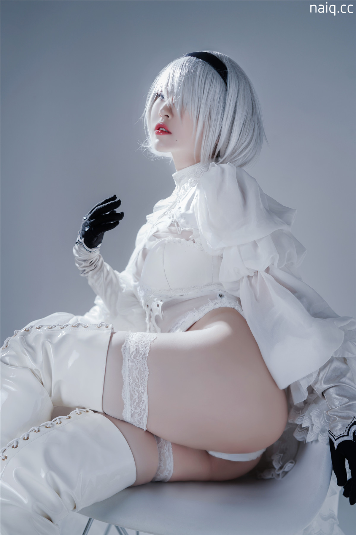 半半子 - Automataヨルハ二号B型 白いドレス [51P-91MB] - 奶圈