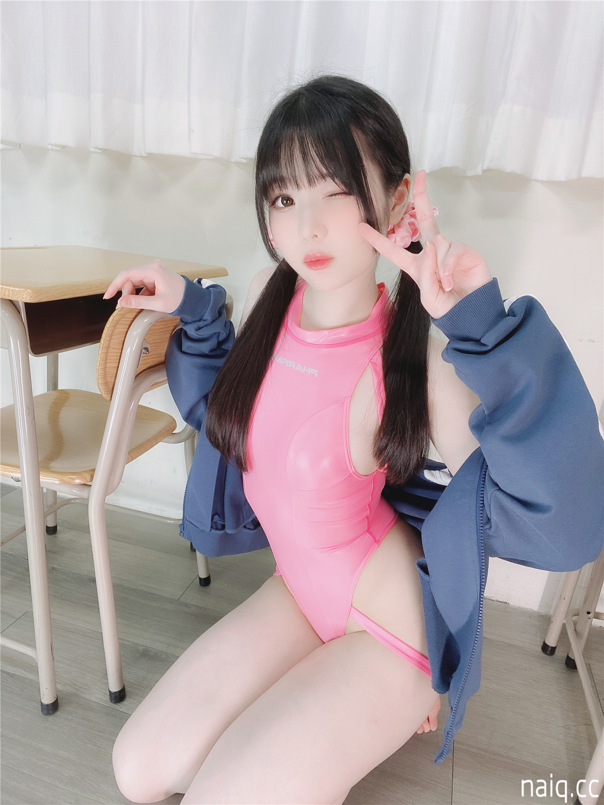 霜月shimo - Pink Swimsuit 粉色泳装 [21P-100MB] - 奶圈