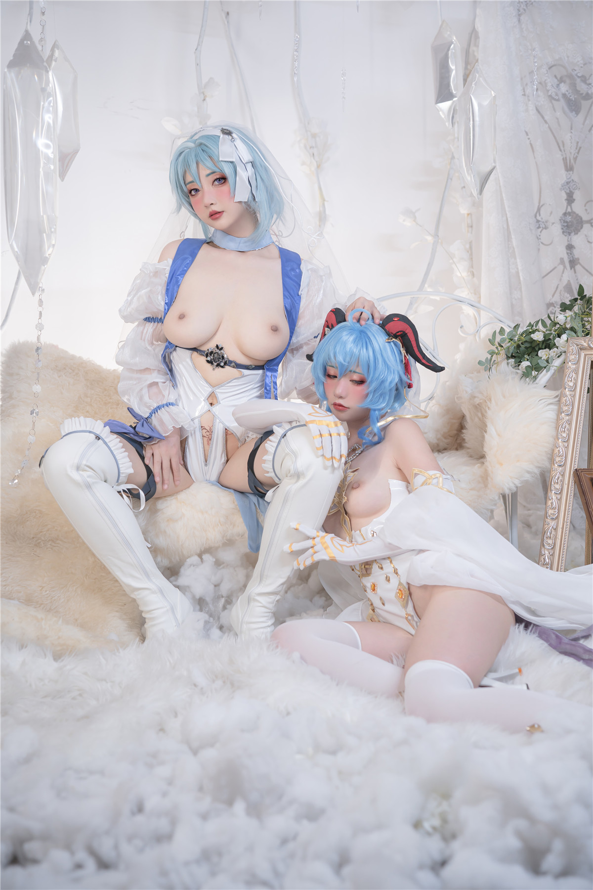 爆机少女喵小吉 - 双子：最强冰雪组合(优菈 甘雨) [92P4V-6.49GB] - 奶圈