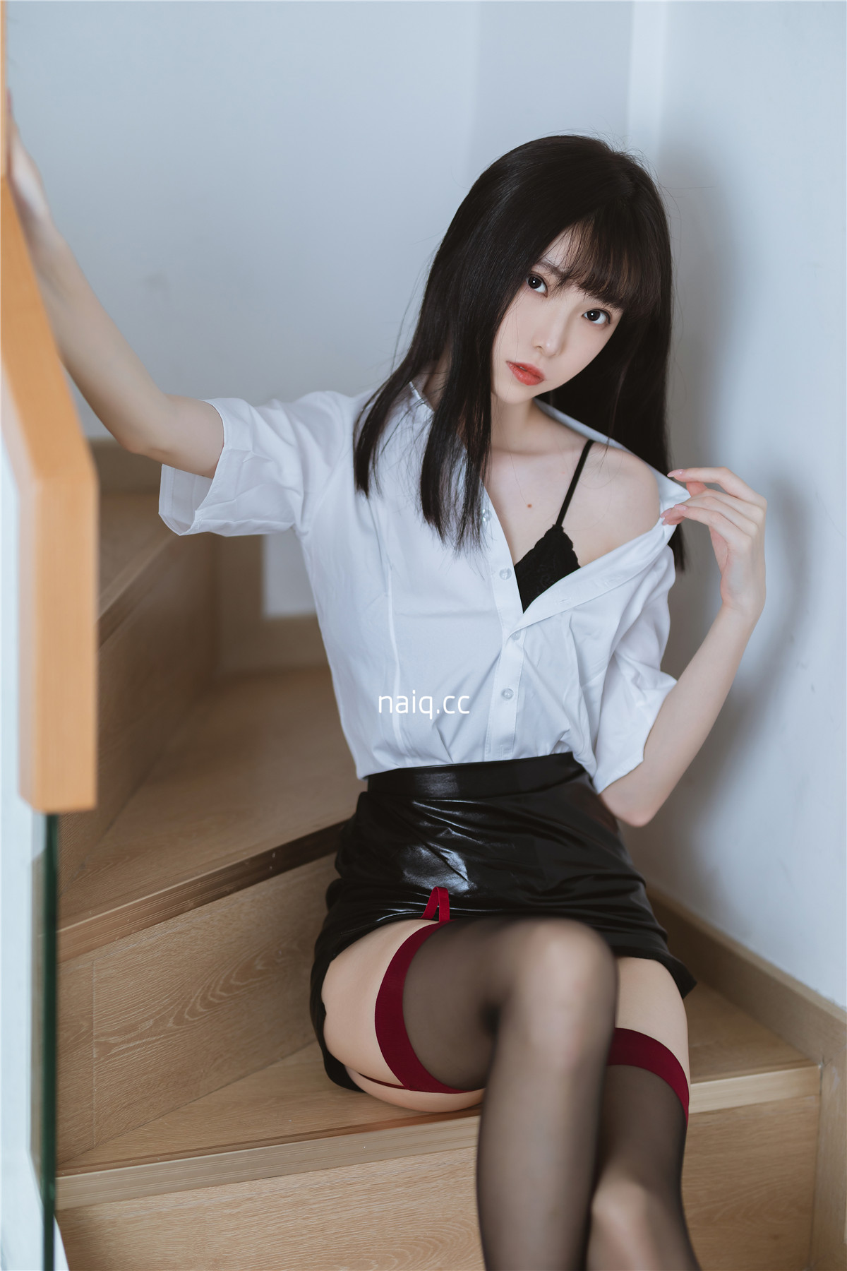 许岚LAN - 黑丝皮裙 [54P2V-875MB] - 奶圈