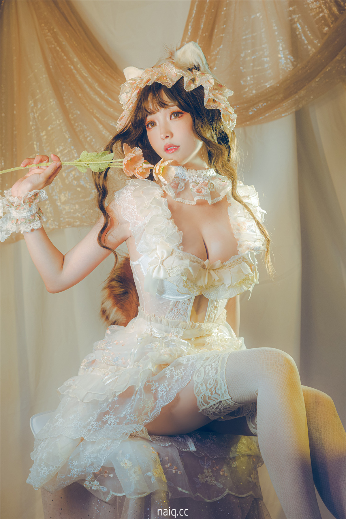 ElyEE子 - 2024.May-Tier C.Red panda~Lingerie小熊貓古典蕾絲 [23P-58MB] - 奶圈