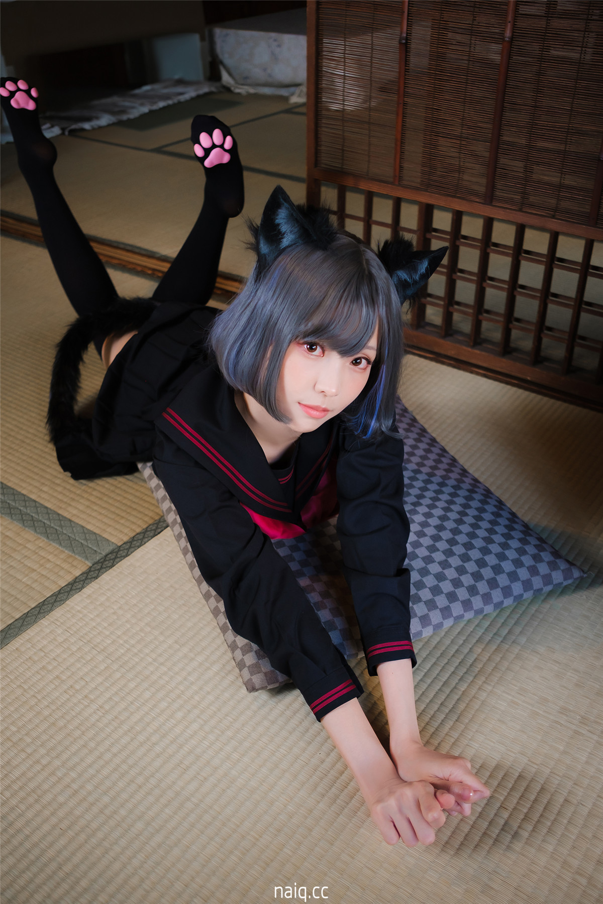 ElyEE子 - 2024.April-Tier C.Veranda Black Cat緣廊黑貓 [34P-119MB] - 奶圈
