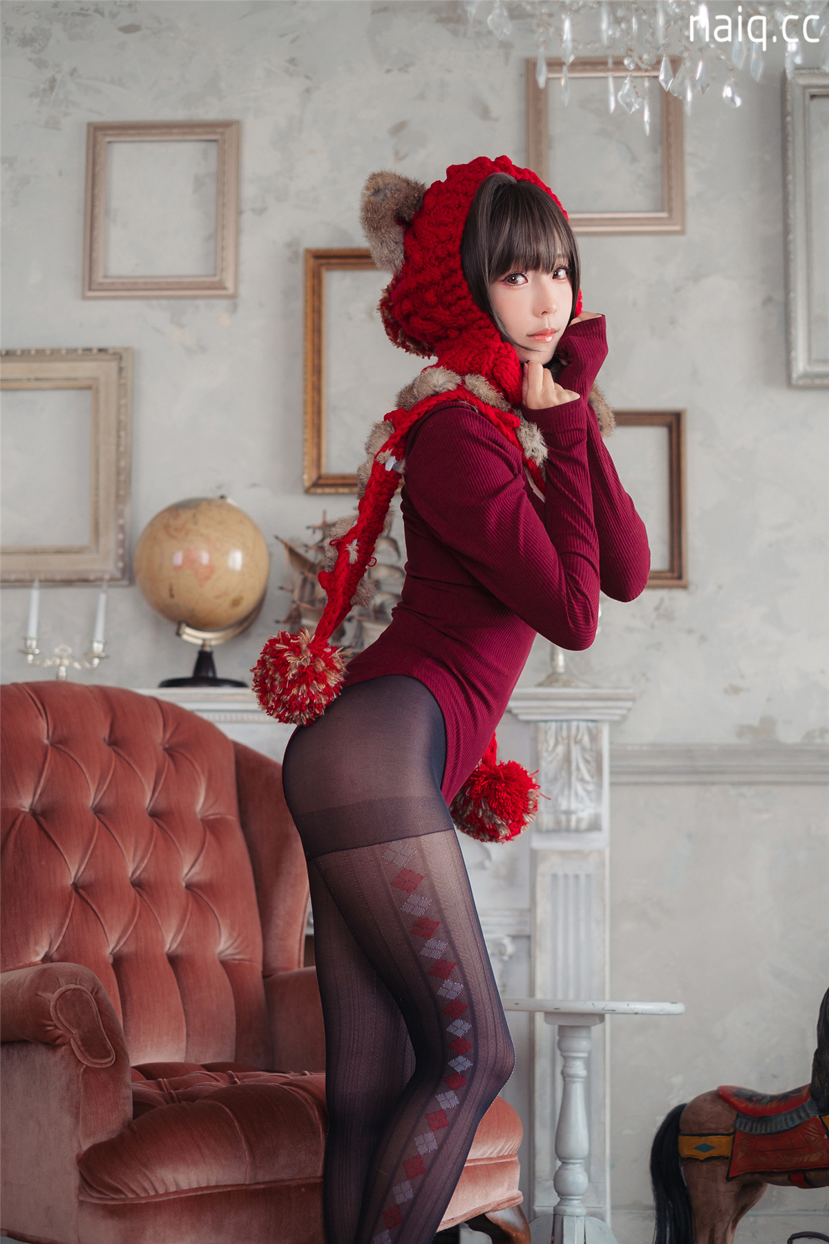 ElyEE子 - 2021.12 D_Red sweater [52P-110MB] - 奶圈