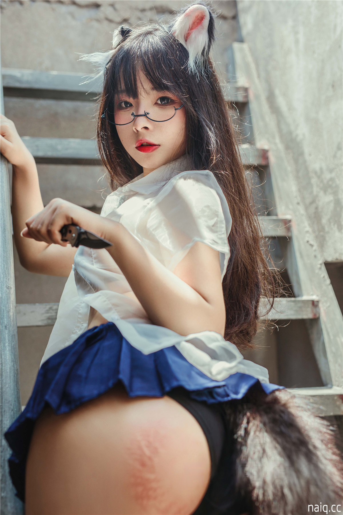 yuuhui玉汇 - 天台猫猫+黑犬机器人女友 [32P-152MB] - 奶圈
