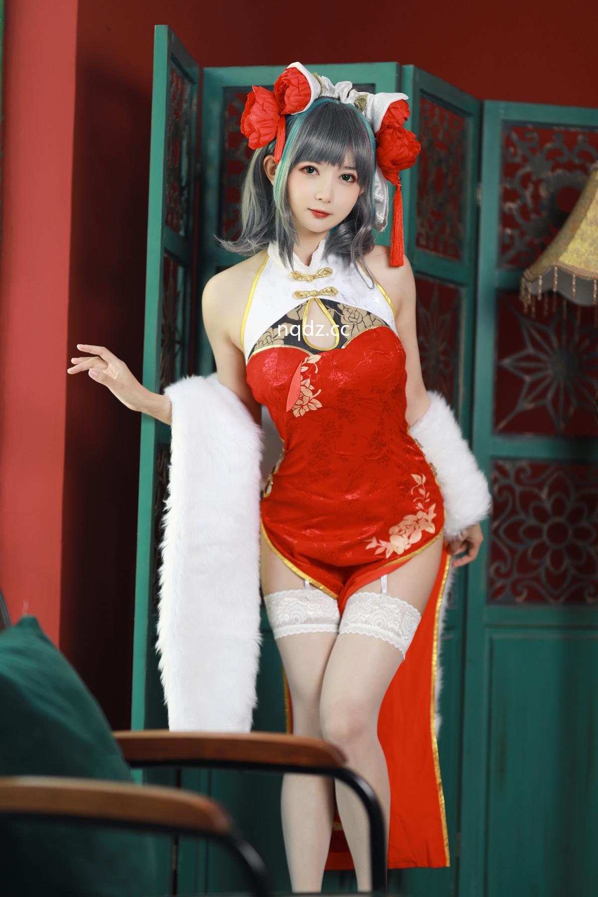 51酱 - 碧蓝航线 柴郡 新春旗袍 [12P-54MB] - 奶圈